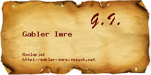 Gabler Imre névjegykártya
