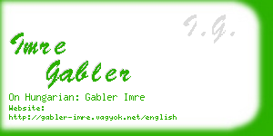 imre gabler business card